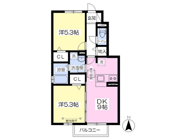 ユニティータウン福原の物件間取画像